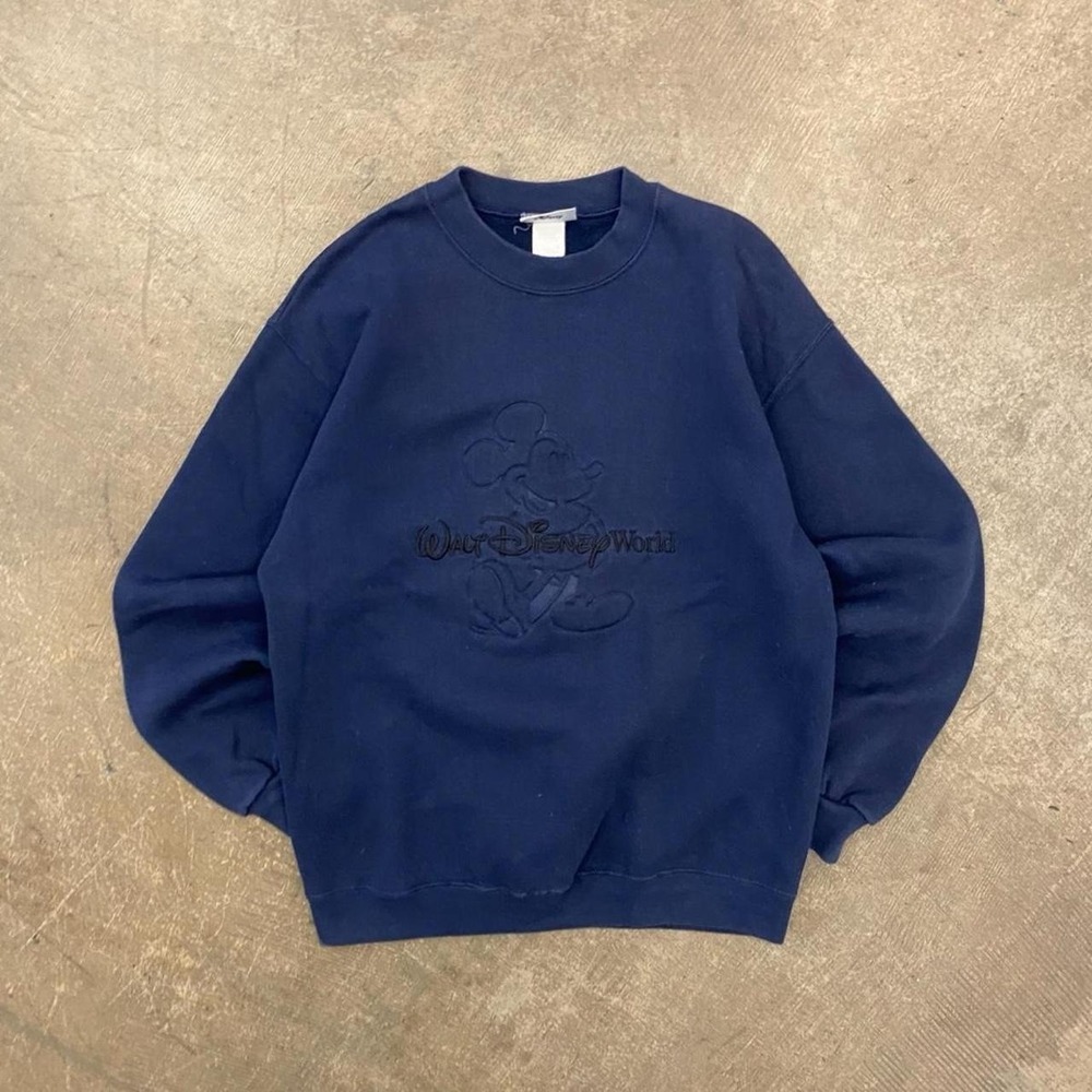 Vintage Disney Mickey Mouse 90s Navy Blue Crewneck Sweatshirt Size Medium
